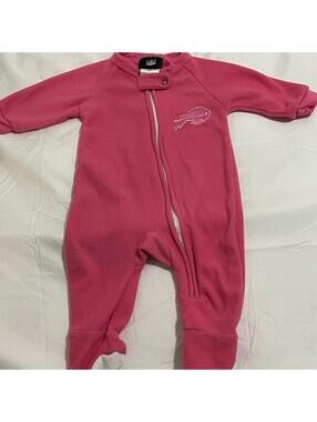 NFL Buffalo Bills Pink Kids One Piece Footie Girls Size 0/3 Months